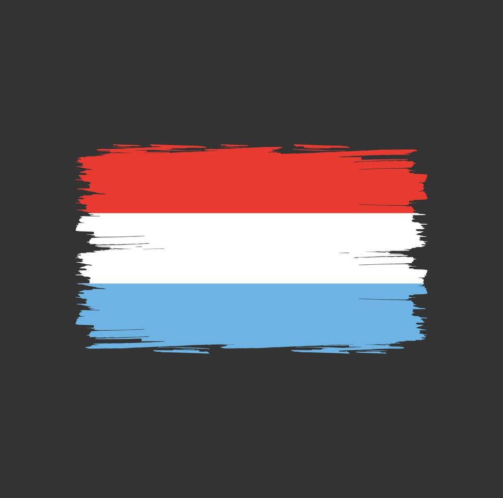 drapeau luxembourgeois avec style pinceau aquarelle vecteur