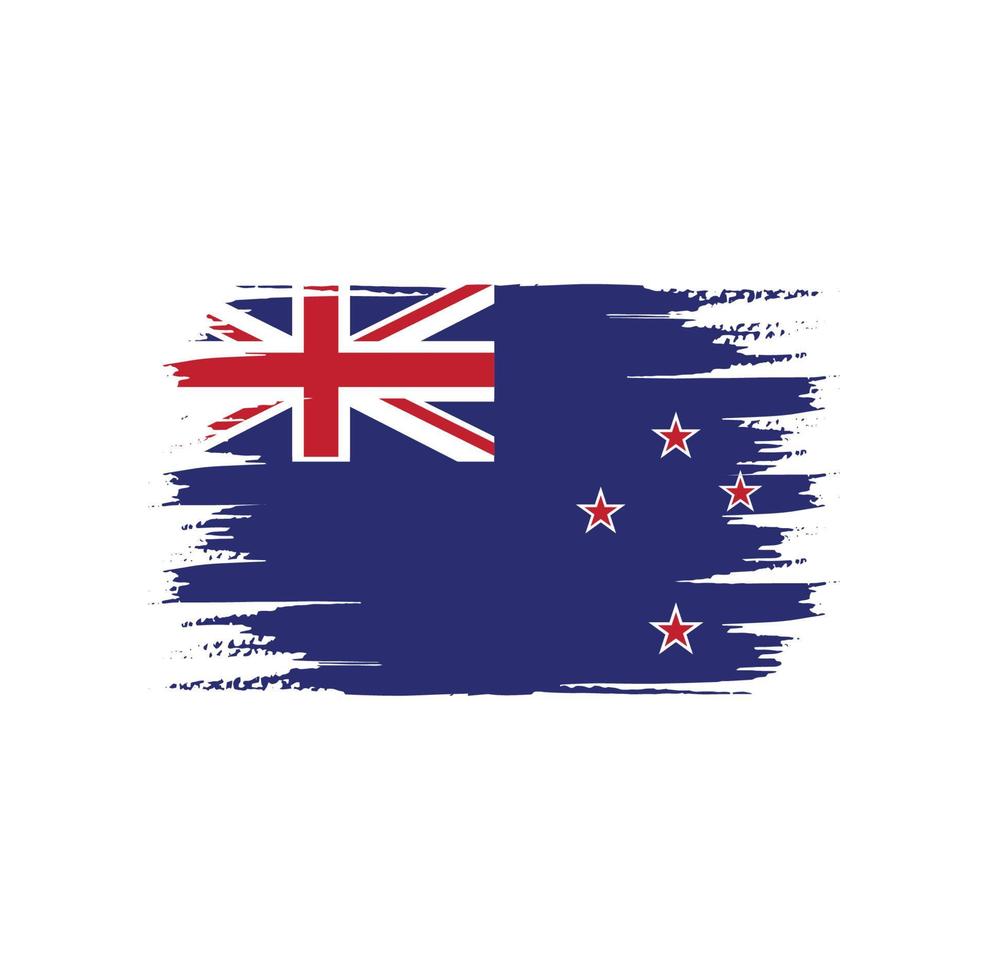 pinceau drapeau néo-zélandais vecteur