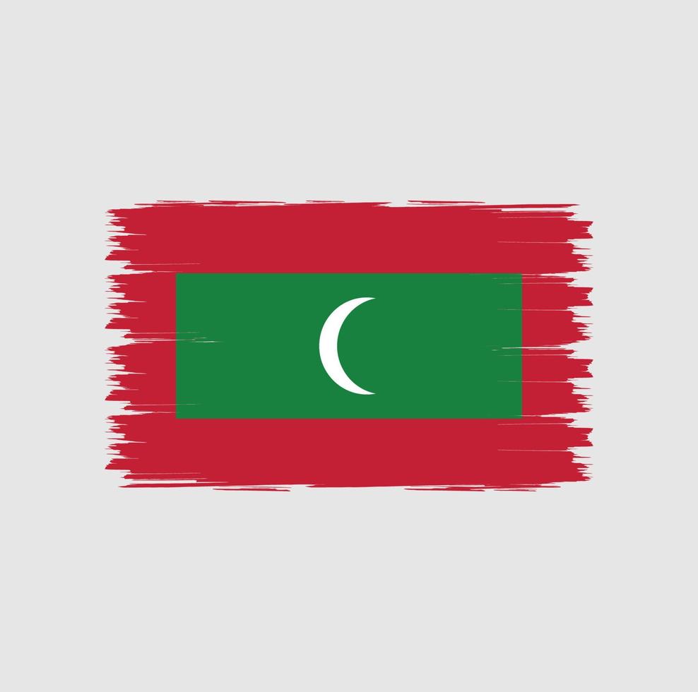 drapeau des maldives avec vecteur de style pinceau