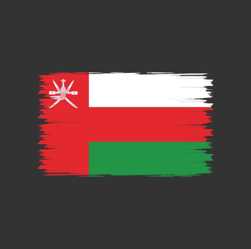 drapeau d'oman avec vecteur de style pinceau