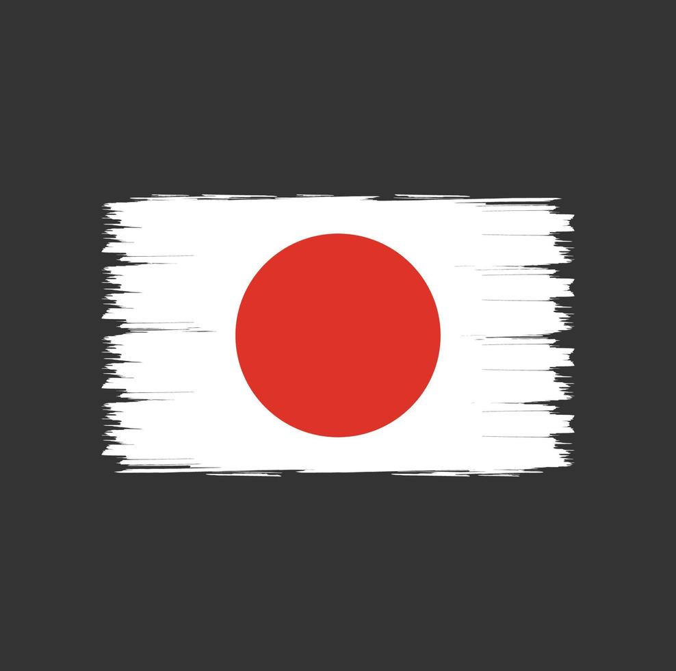 drapeau du japon avec vecteur de style pinceau aquarelle
