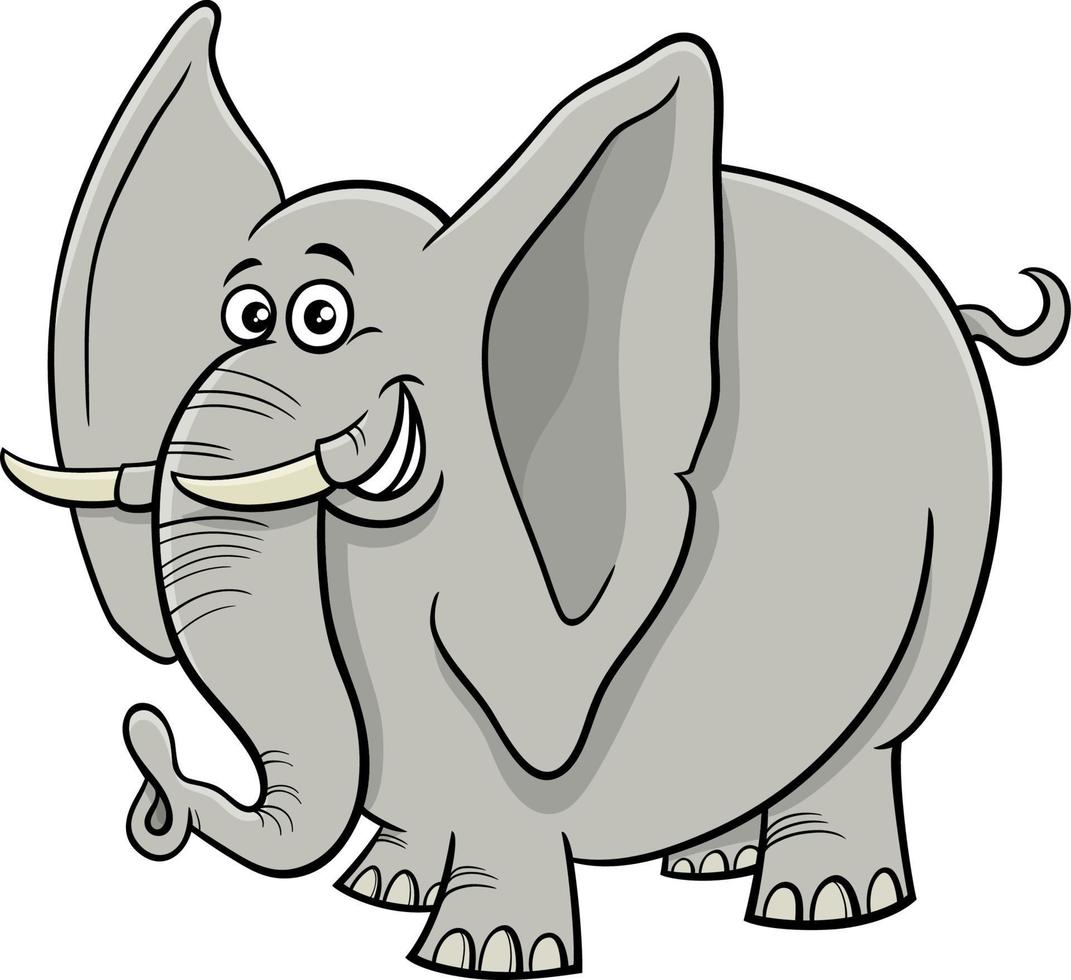 personnage animal éléphant d'afrique de dessin animé vecteur
