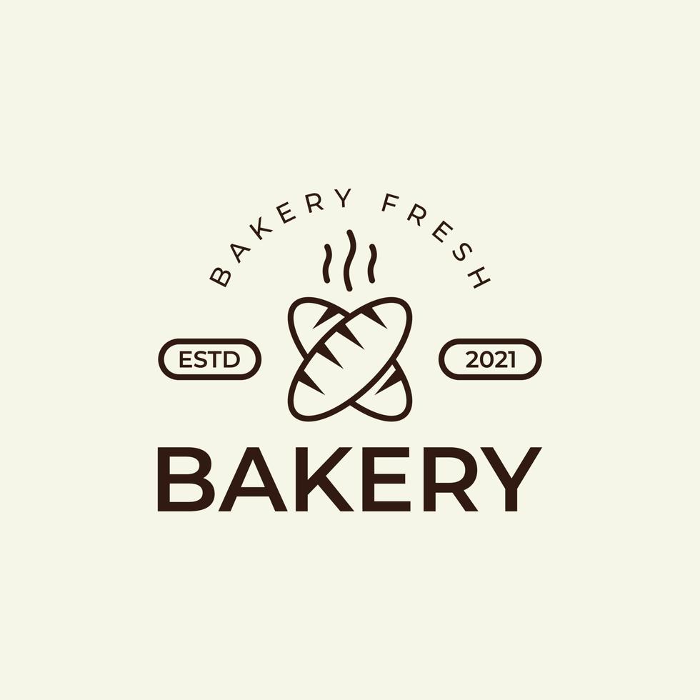 création de logo vectoriel pour une boulangerie ou une entreprise de boulangerie à domicile, avec des icônes de pain frais encore chaudes et fumées dans un style simple et minimaliste