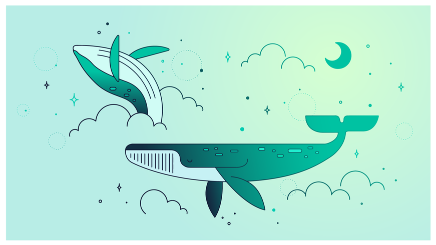 Baleines dans un vecteur de rêve