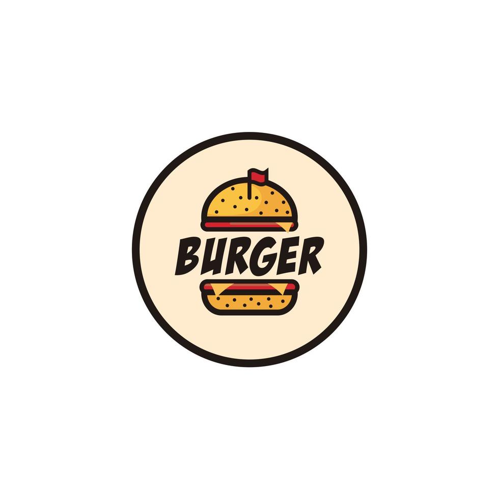 inspiration de conception de logo de burger minimaliste vecteur