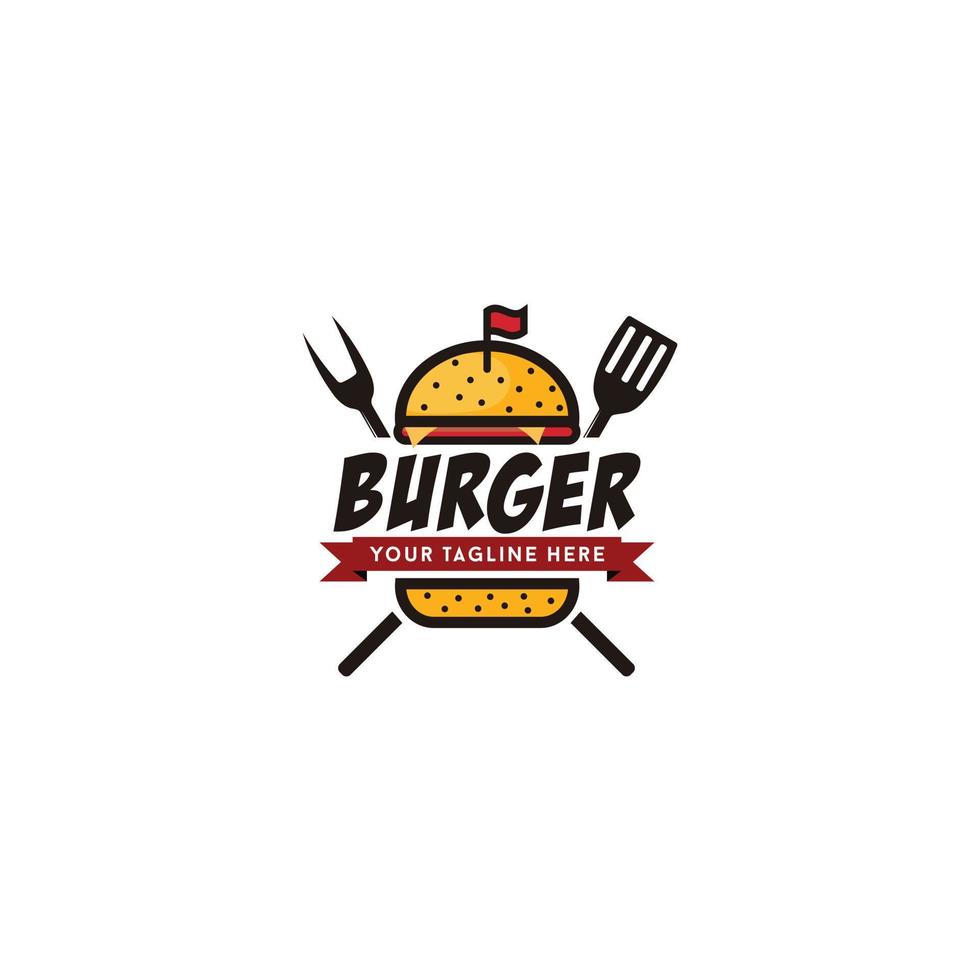 barbecue bbq burger logo design inspiration vecteur