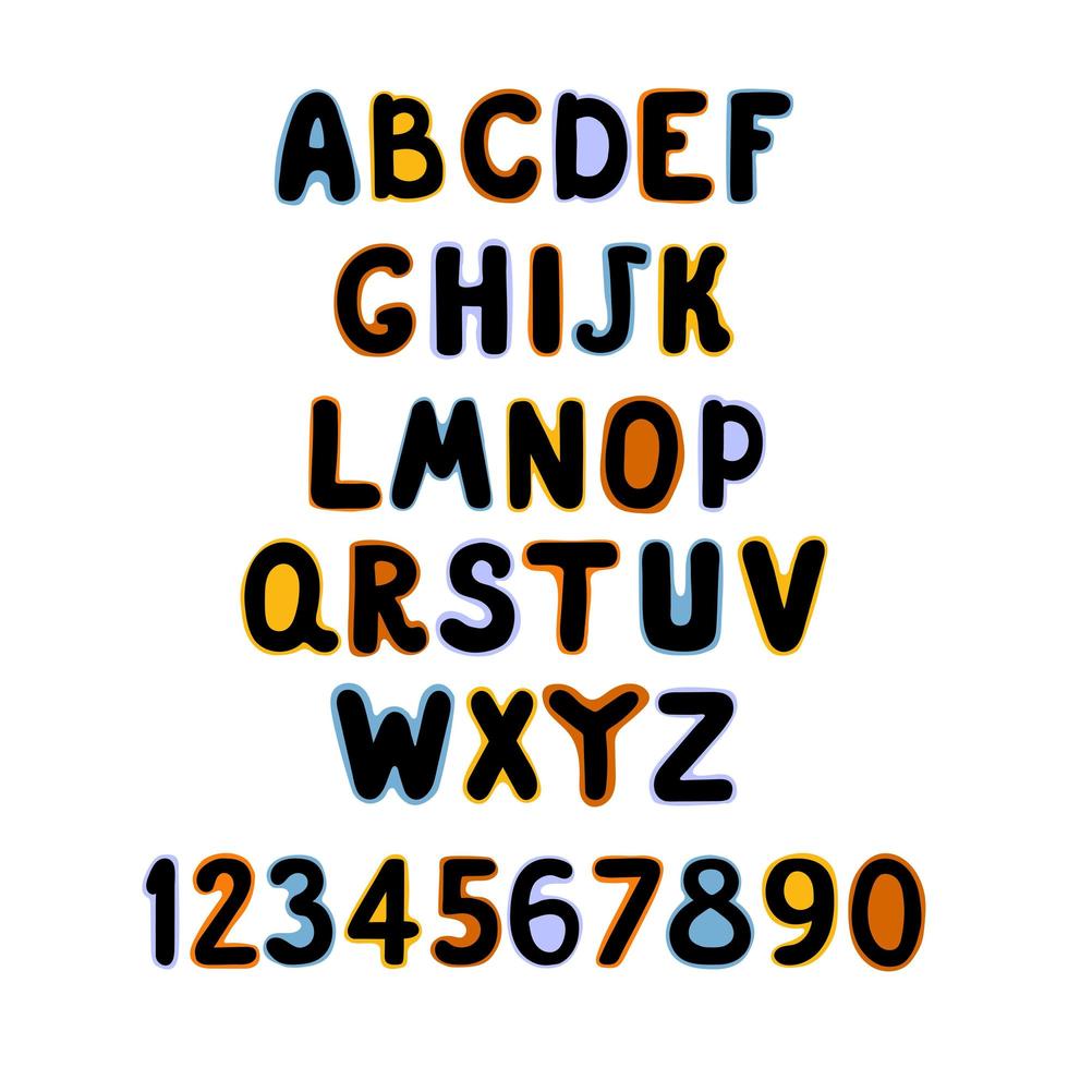 alphabet coloré positif pour les enfants vecteur