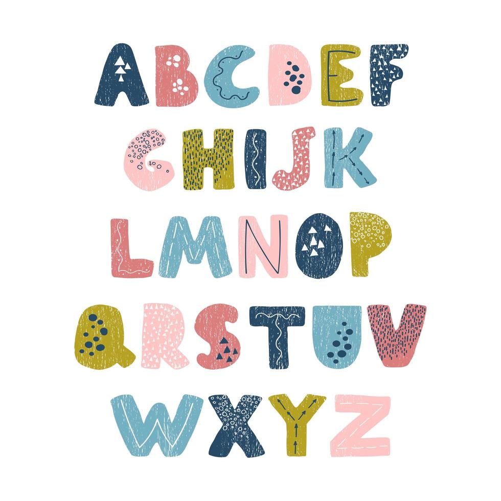 alphabet coloré positif pour les enfants vecteur