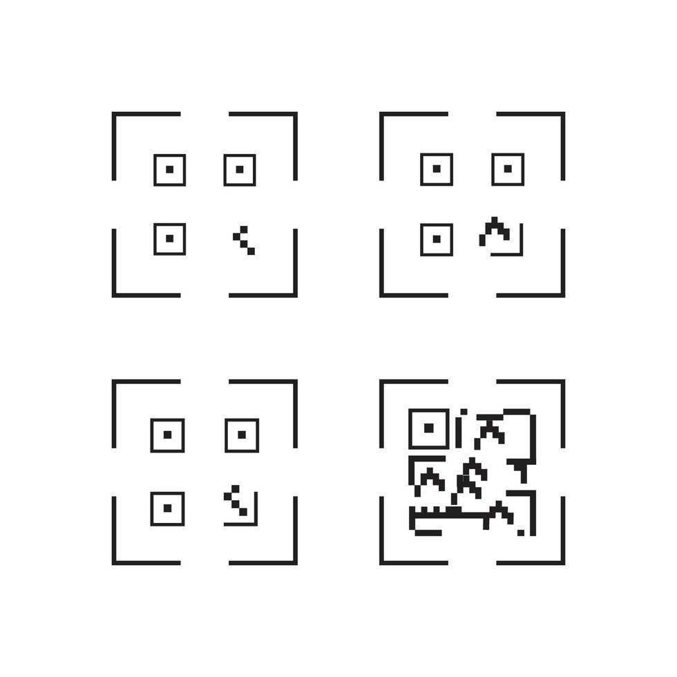 icône de code qr - illustrations d'éléments d'identification, signe vectoriel