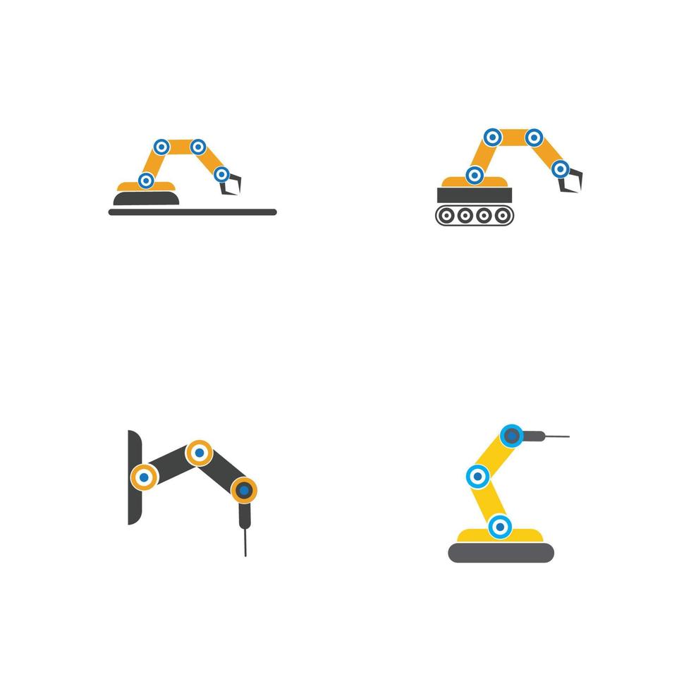 conception d'illustration d'icônes vectorielles de bras de robot mécanique industriel vecteur