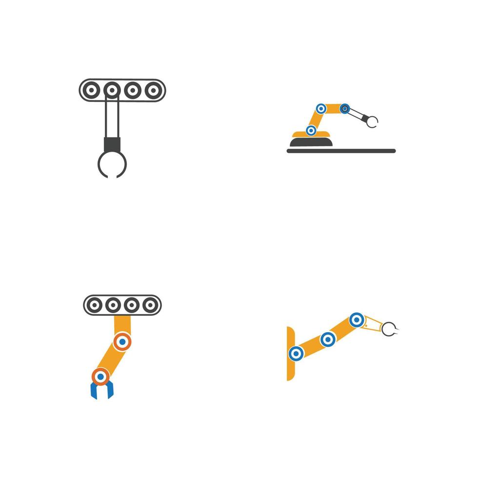 conception d'illustration d'icônes vectorielles de bras de robot mécanique industriel vecteur