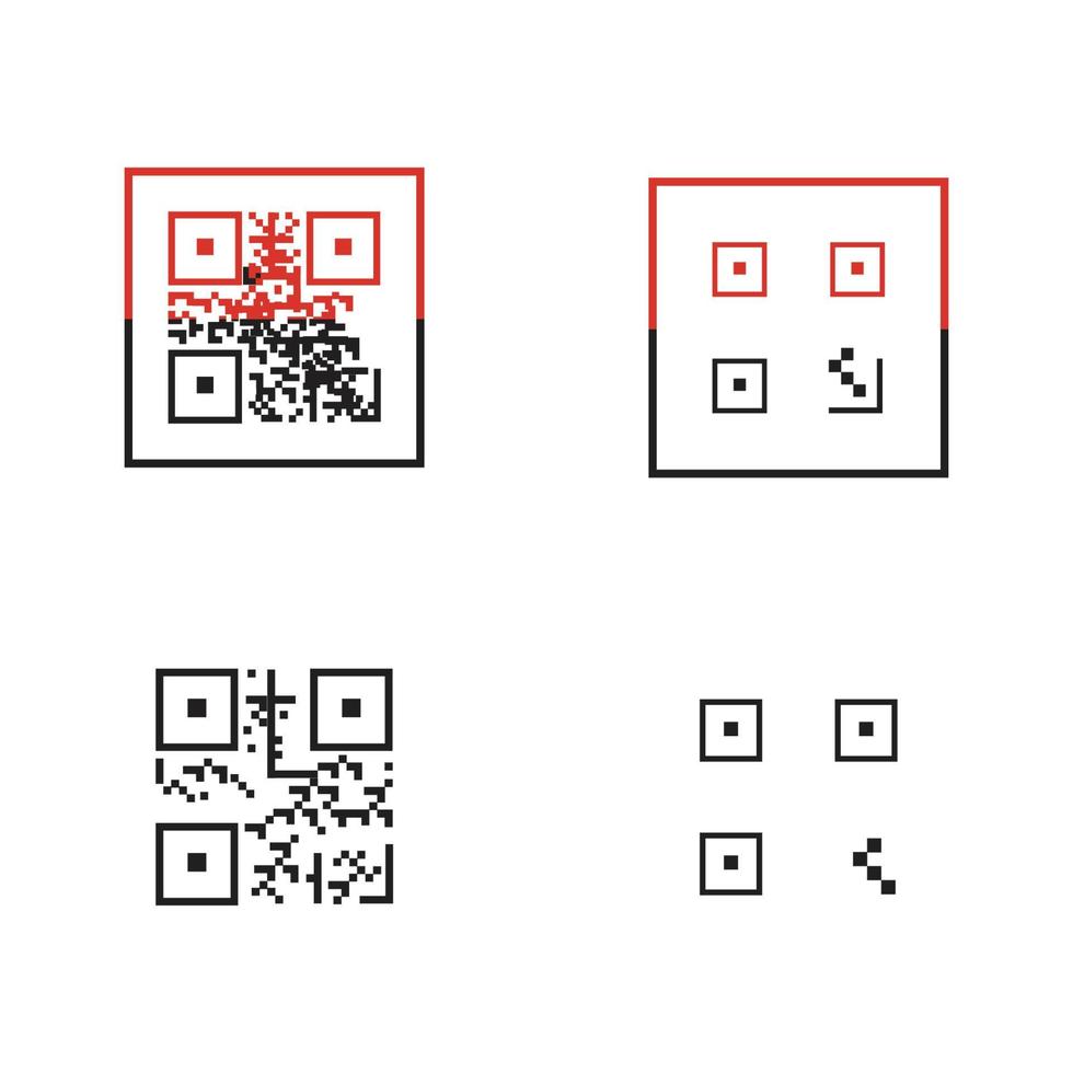 icône de code qr - illustrations d'éléments d'identification, signe vectoriel