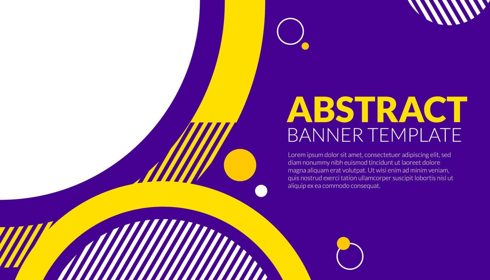 bannière abstraite fond illustration vectorielle avec cercle violet bleu et jaune combinaison de couleurs et espace de copie pour la publicité ou la toile de fond vecteur