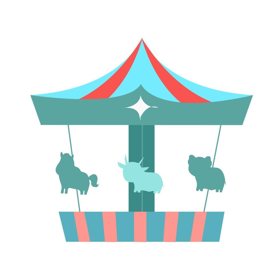carrousel pour enfants avec différents animaux. vecteur