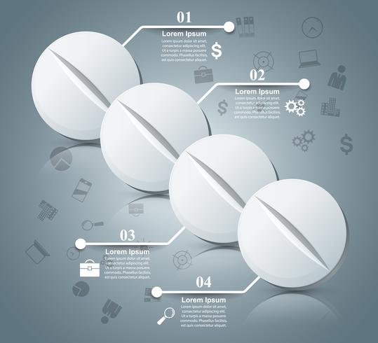 Comprimé de comprimé, infographie de pharmacologie. vecteur