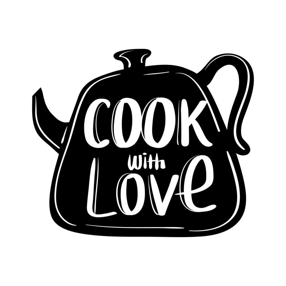 cuisiner avec des lettres d'amour vecteur