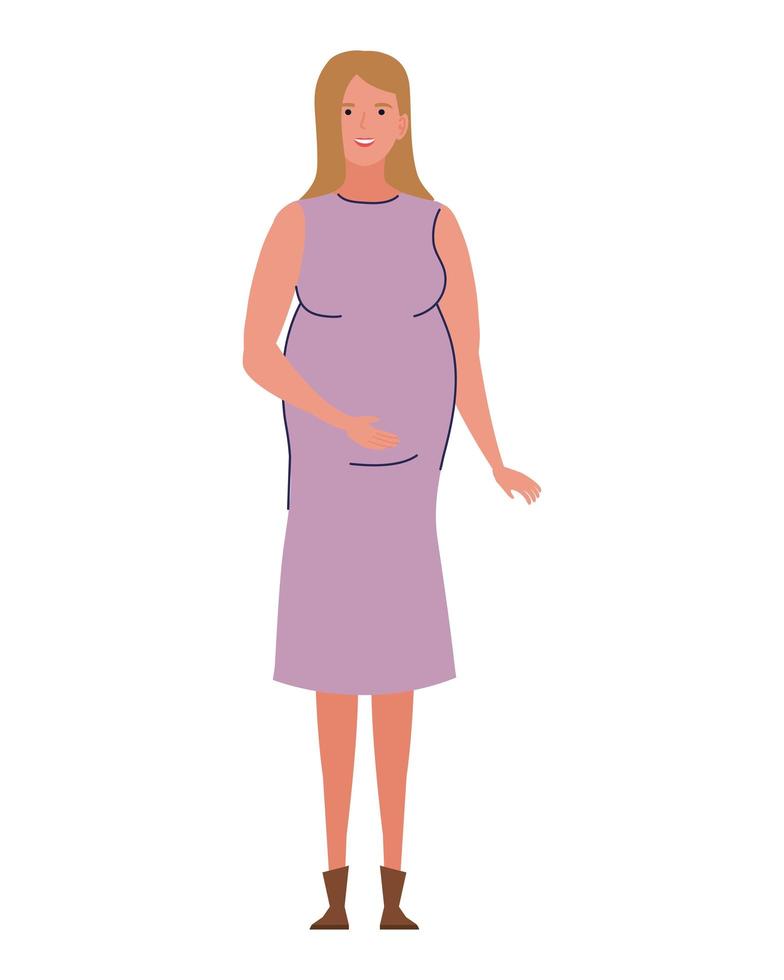 femme enceinte, sourire vecteur