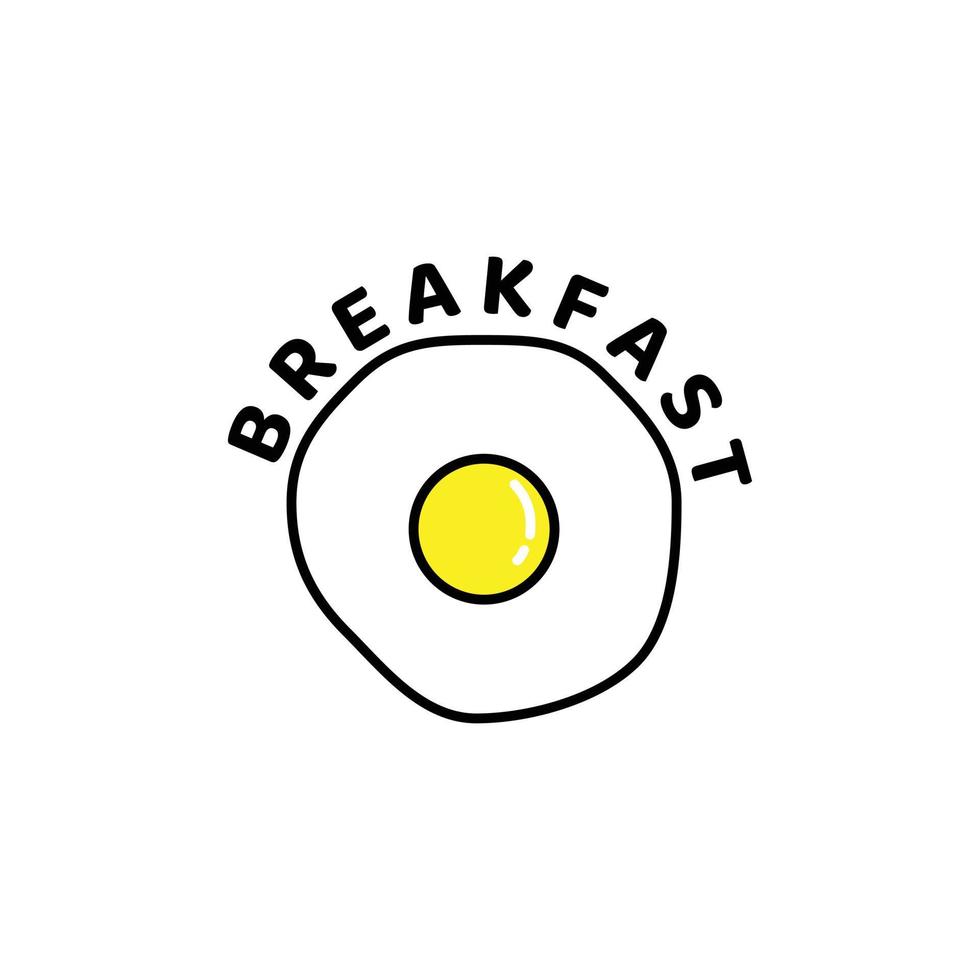 icône de vecteur de dessin animé petit déjeuner oeuf au plat