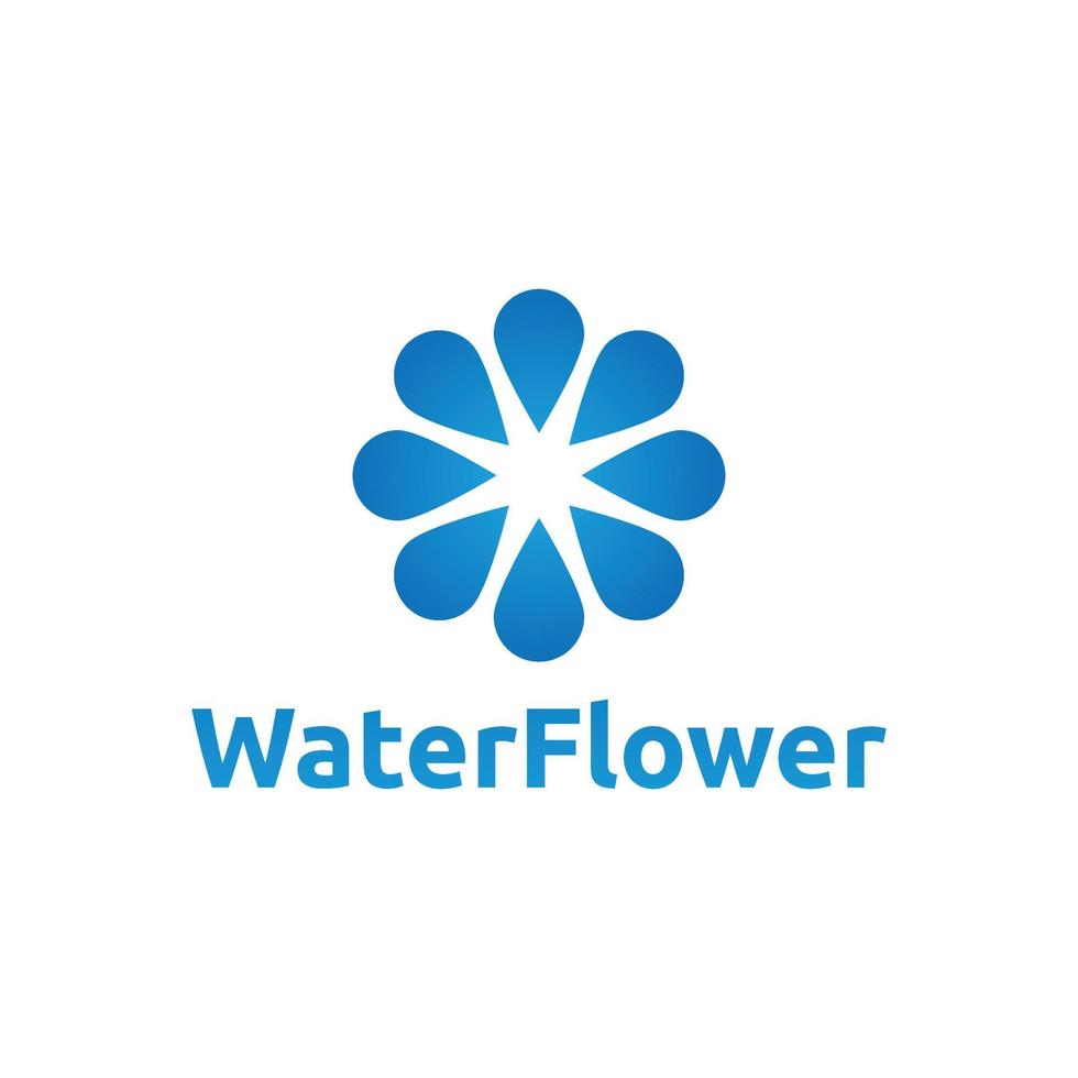 modèle de logo vectoriel fleur eau ou goutte
