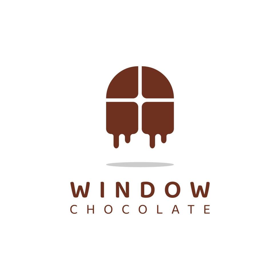 modèle de logo de fenêtre au chocolat sucré vecteur
