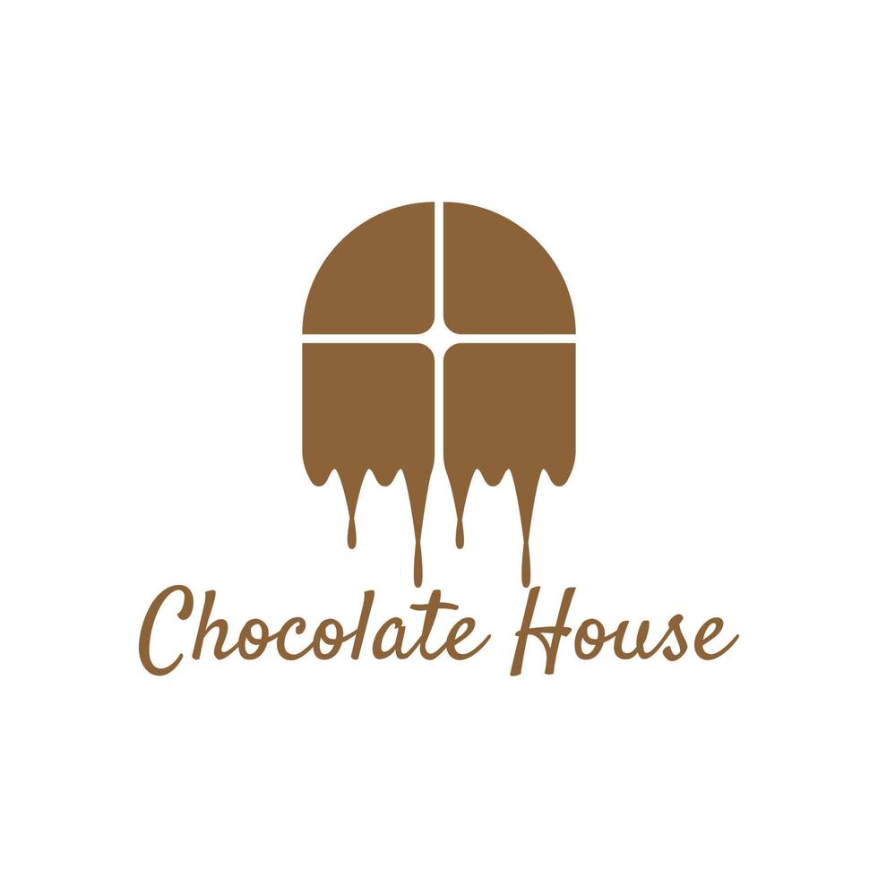 création de logo de maison au chocolat simple vecteur