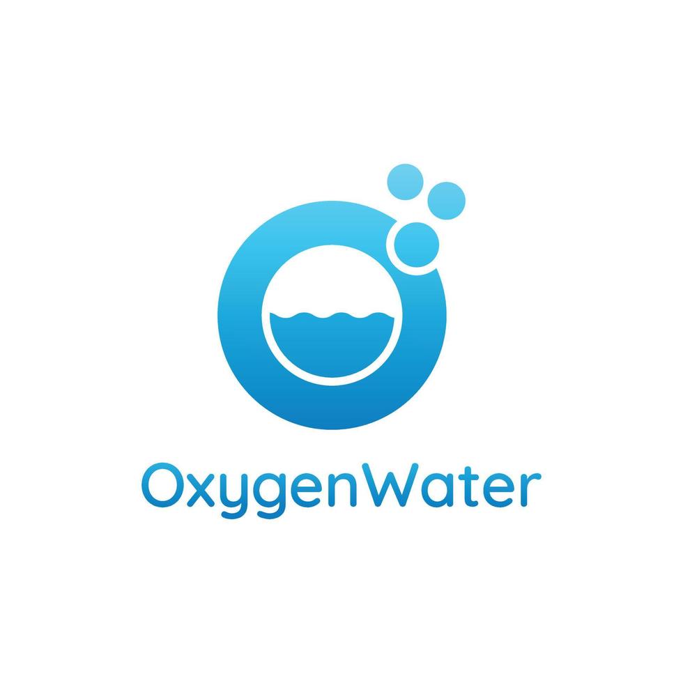 création de logo d'eau d'oxygène moderne vecteur