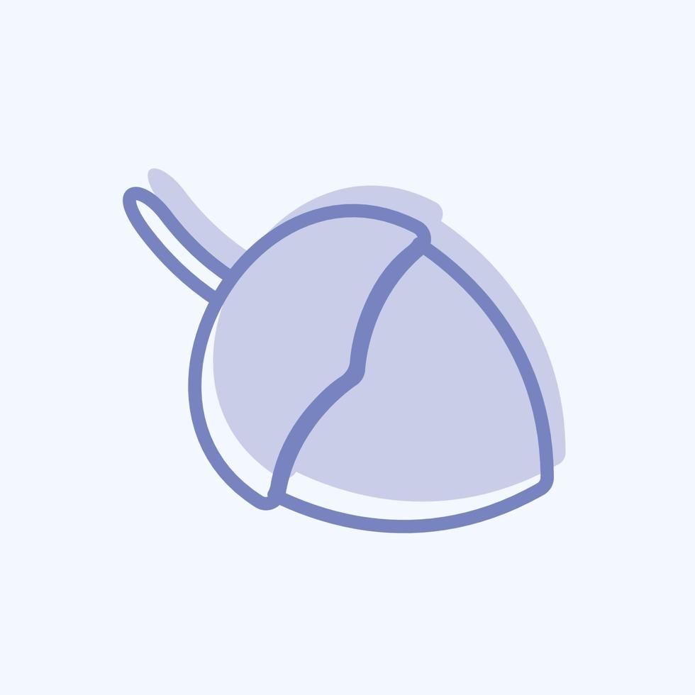 icône de gland unique dans un style branché à deux tons isolé sur fond bleu doux vecteur