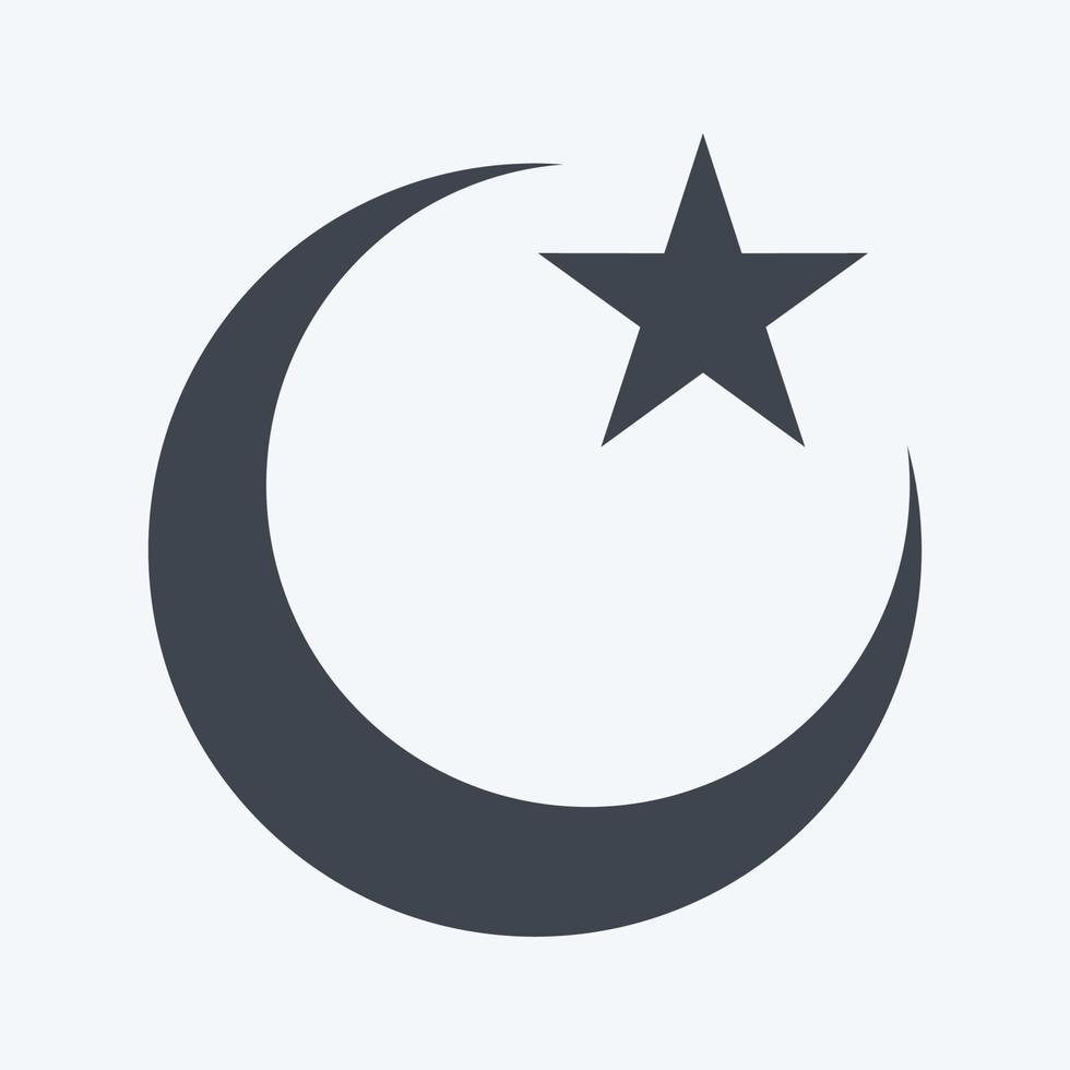 icône lune et étoile - style glyphe - illustration simple vecteur