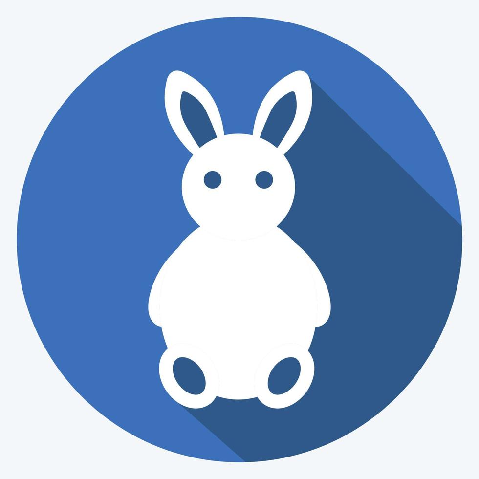 icône de lapin dans le style branché de grandissime isolé sur fond bleu doux vecteur