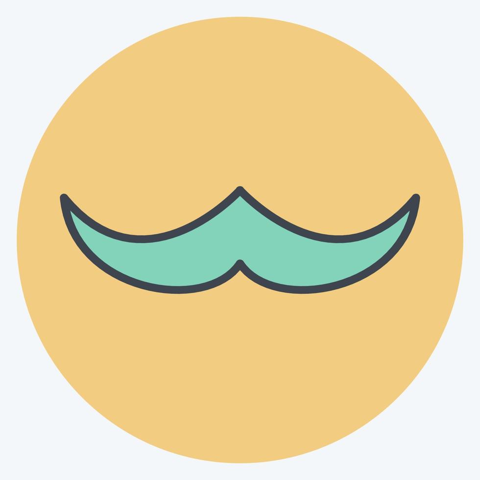 icône de moustache dans un style de couleur tendance isolé sur fond bleu doux vecteur