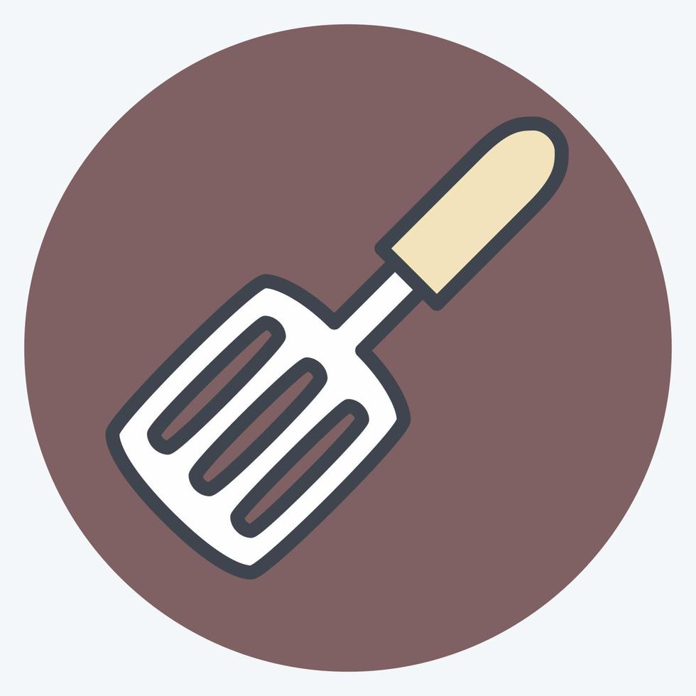 spatule d'icône - style color mate - illustration simple, trait modifiable vecteur