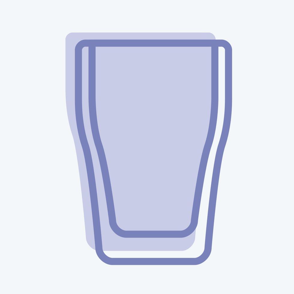 verre d'icône - style bicolore - illustration simple, trait modifiable vecteur