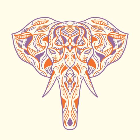 Illustration d&#39;éléphant peinte vecteur