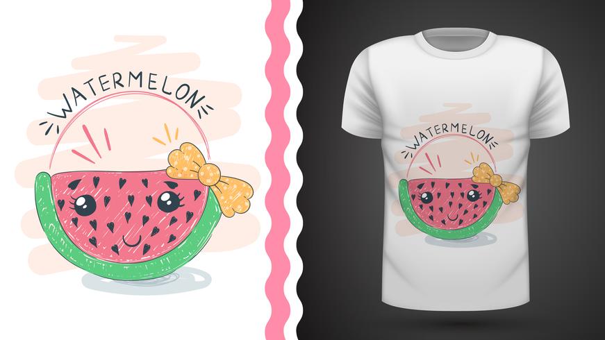 Melon d&#39;eau mignon - idée d&#39;un t-shirt imprimé. vecteur