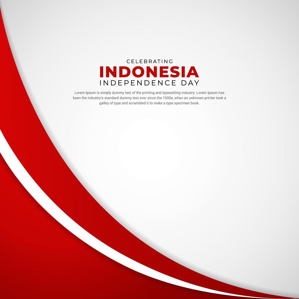 conception simple et élégante de la fête de l'indépendance de l'indonésie parfaite pour le marketing en ligne, carte de voeux, carte de festival, arrière-plan, bannière, toile de fond, vecteur