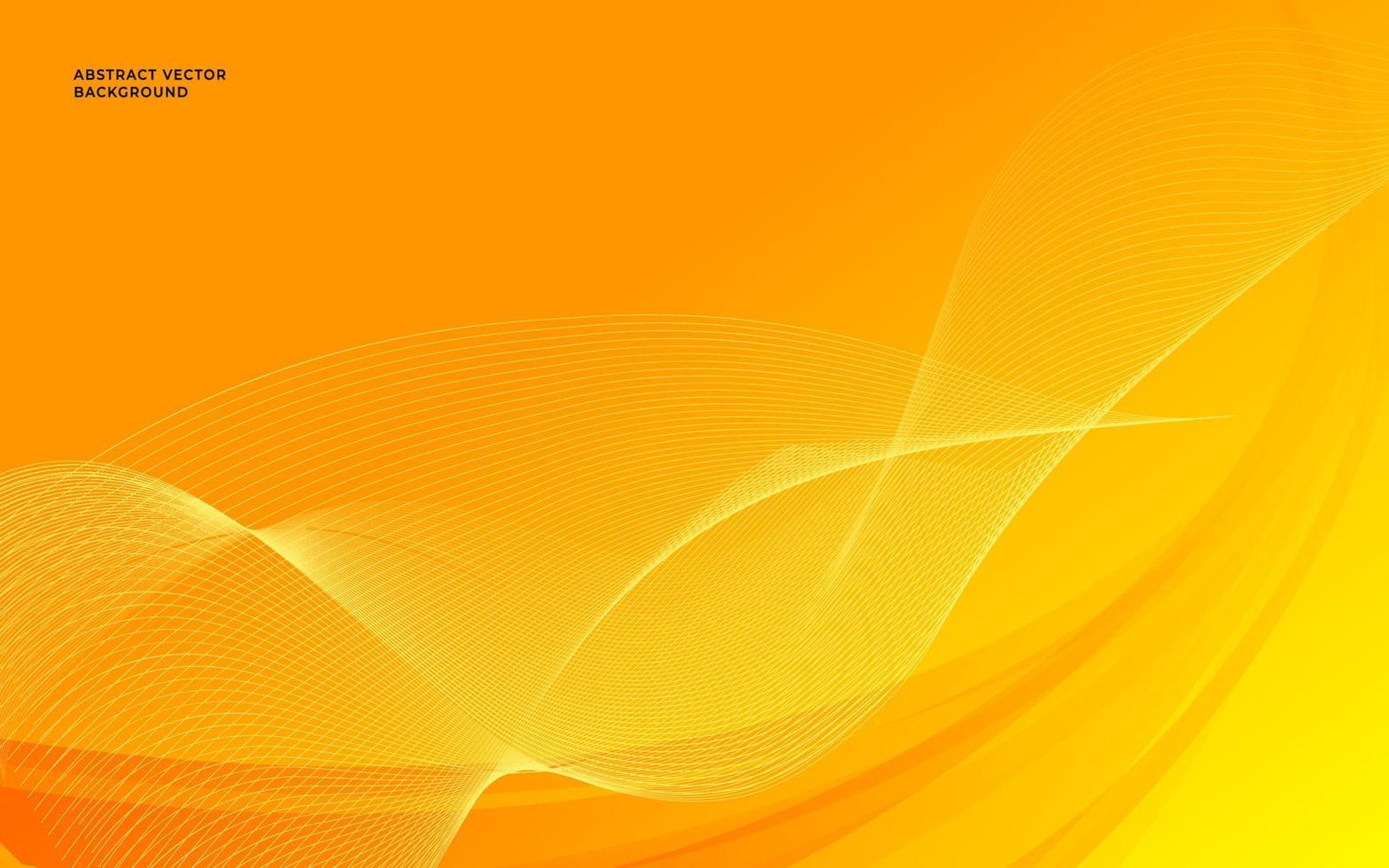fond dégradé abstrait jaune avec vague et ligne lisse. fond de vague abstraite orange. illustration vectorielle vecteur