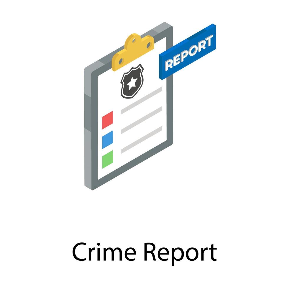 concepts de rapport de crime vecteur