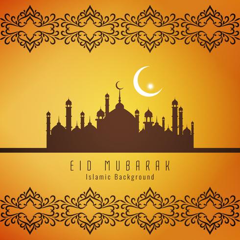 Abstrait Eid Mubarak design fond religieux vecteur