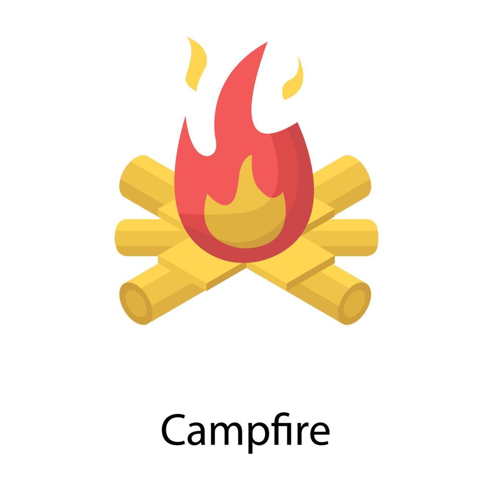 concepts de feu de camp à la mode vecteur