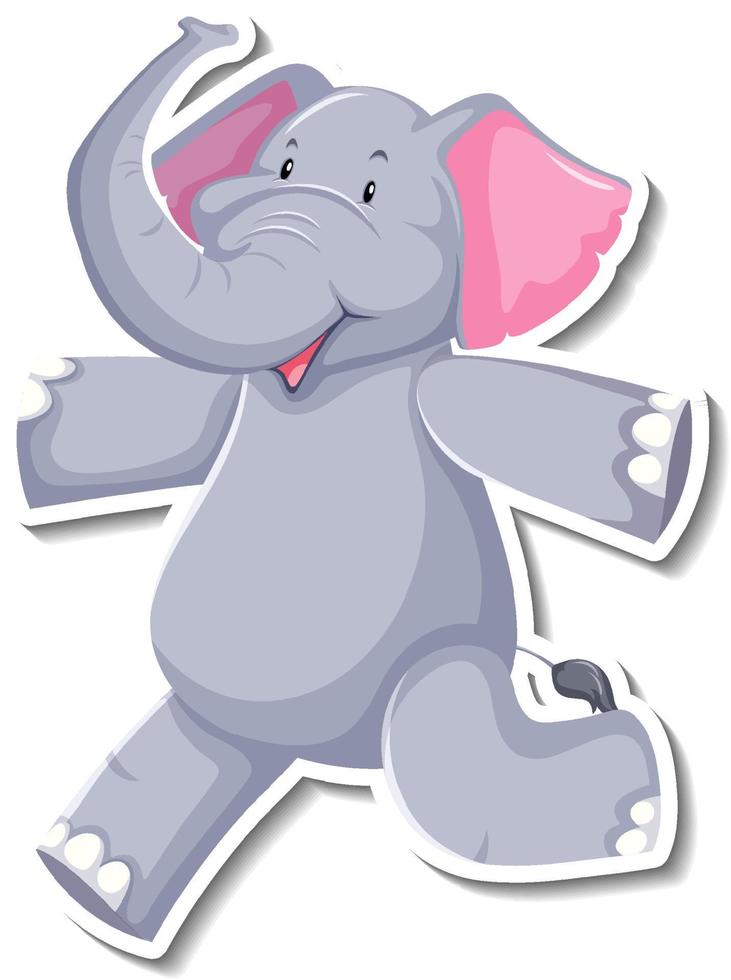 personnage de dessin animé marche éléphant sur fond blanc vecteur