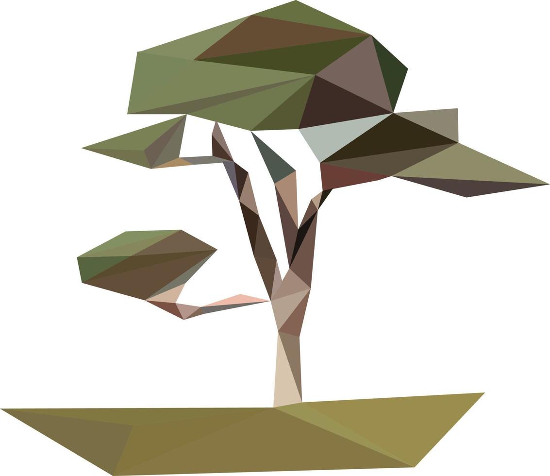 illustrations vectorielles d'arbre géométrique de polygone abstrait moderne avec 3d low poly vecteur