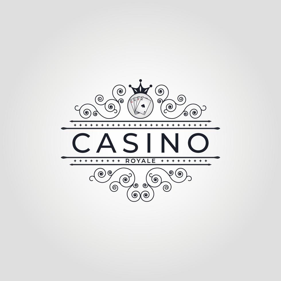 logo vectoriel pour casino. jeu de poker et de casino vintage d'emblèmes, d'étiquettes, de badges ou de logos de jeu noirs vectoriels