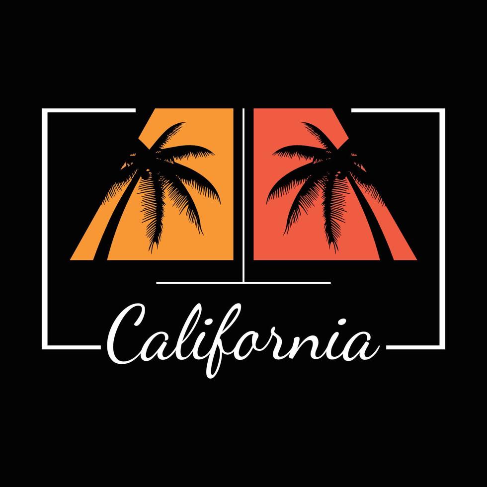 conception de t-shirt californien vecteur