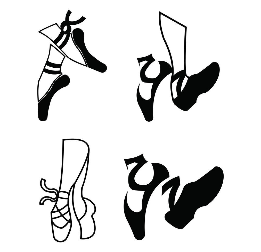 logo d'inspiration de concept de chaussures de ballet. chaussures de ballet vecteur plat signe de site Web, symbole du plan, illustration.