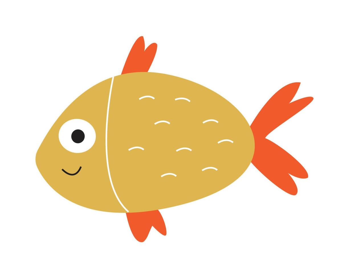 illustration vectorielle créative d'un poisson jaune vecteur