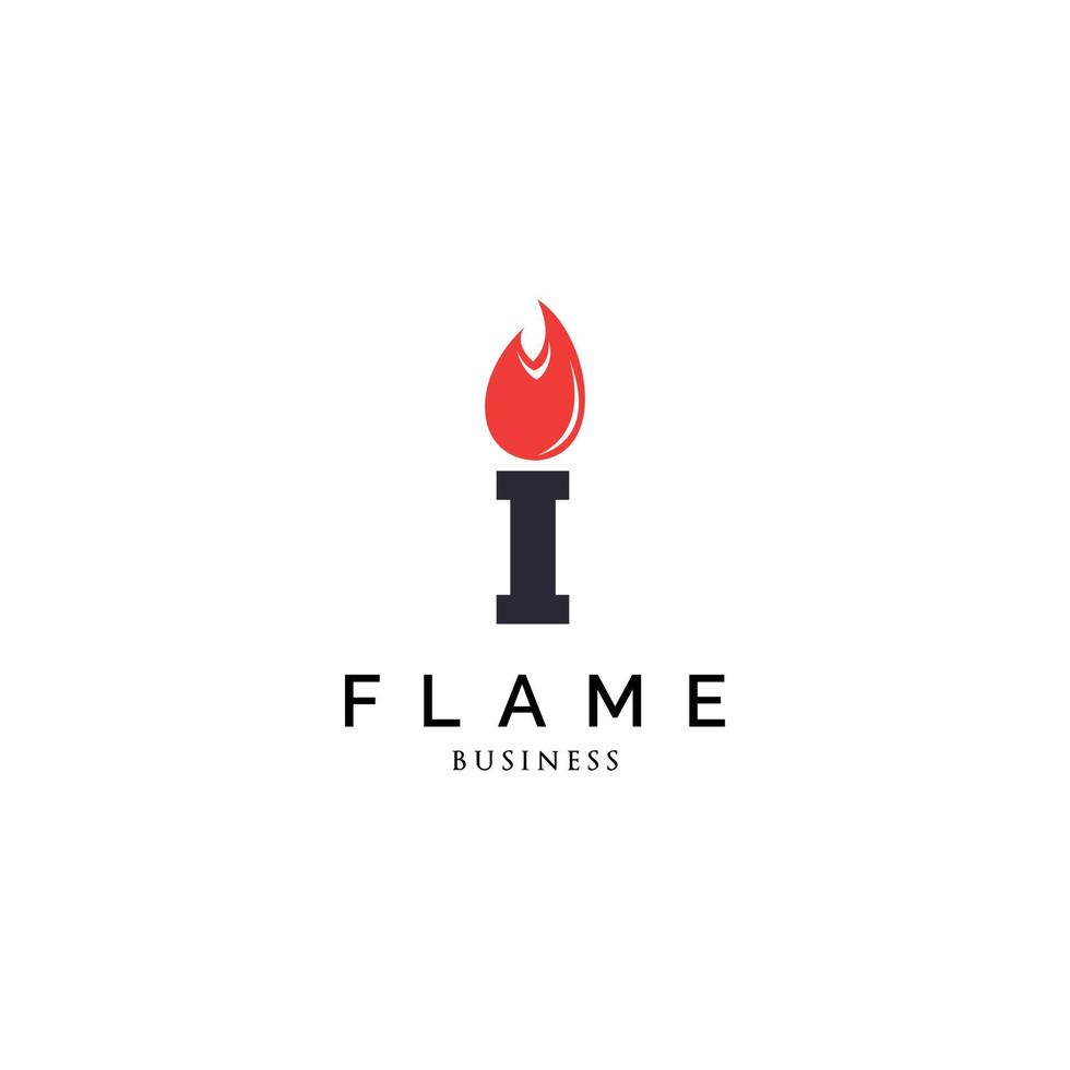 lettre initiale i flamme logo design inspiration vecteur