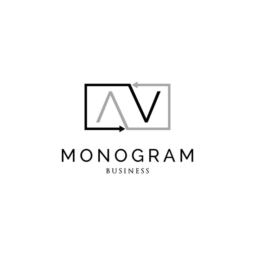 lettre initiale av flèche monogramme logo design inspiration vecteur
