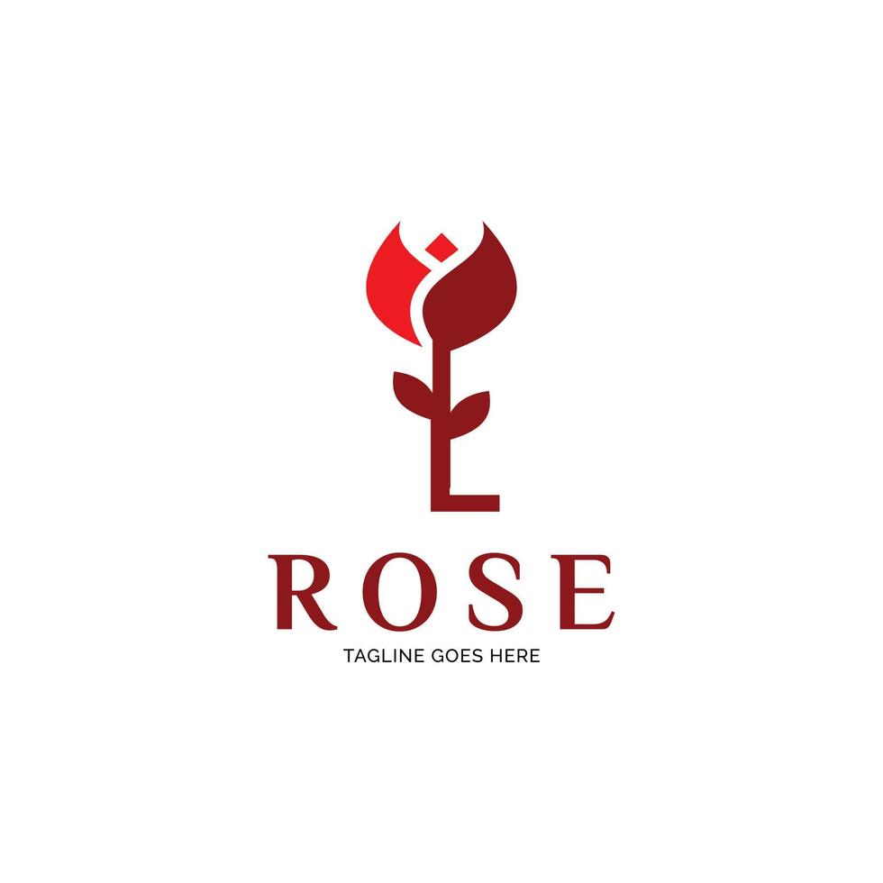 lettre initiale l inspiration de conception de logo fleur rose vecteur