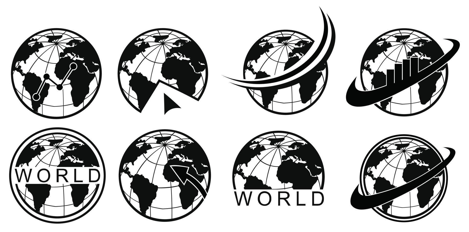 monde planète carte terre icône isolé vecteur illustration design