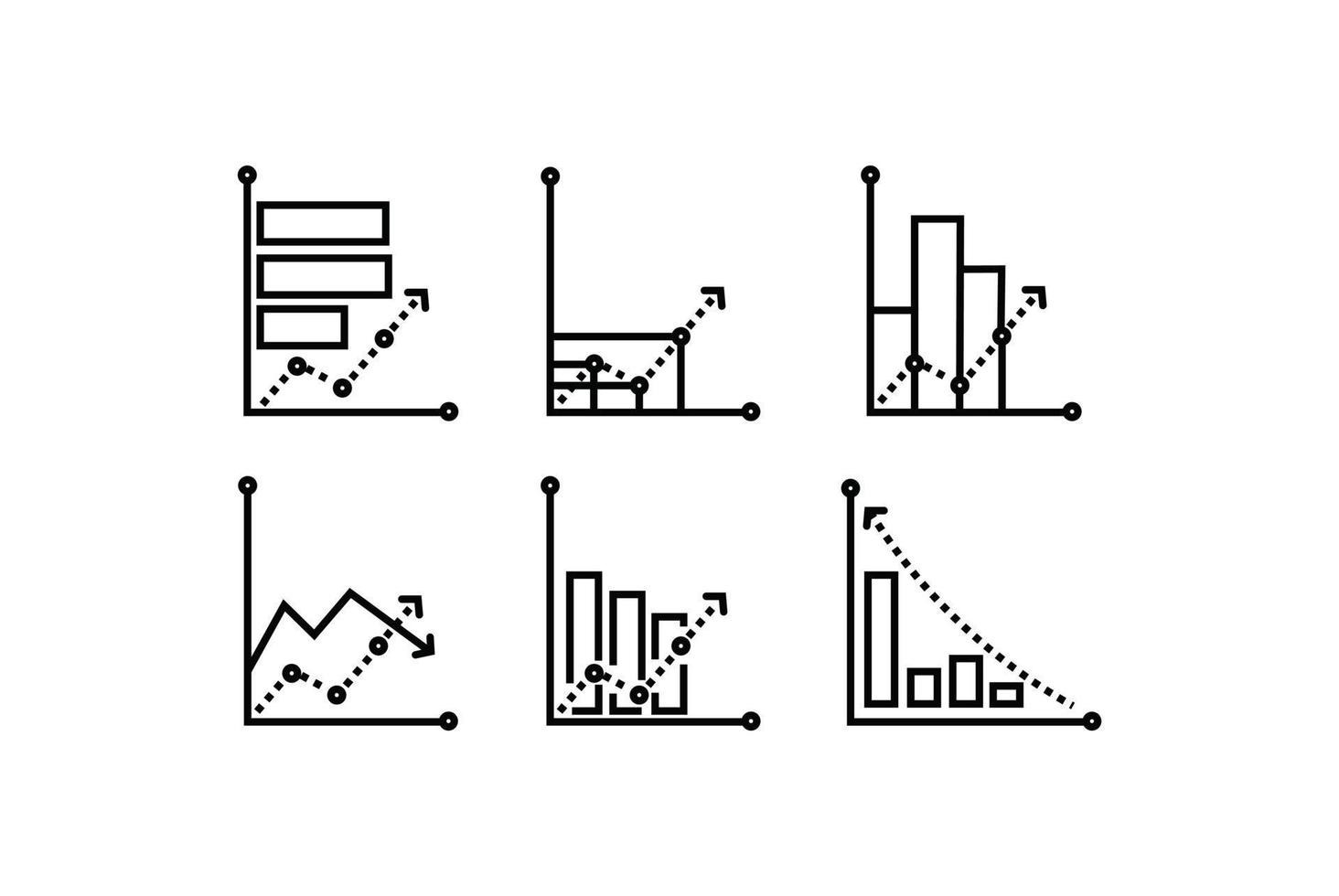 ensemble d'icônes graphiques et statistiques, un ensemble d'icônes vectorielles liées aux graphiques et aux graphiques pour votre conception. vecteur